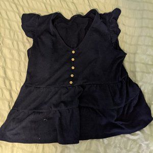 Navy blue flowy top